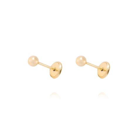 Aros de Oro 9kt Bolita Solida 3mm-0