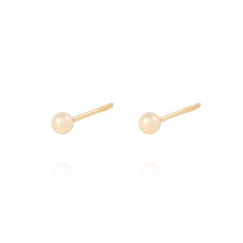 Aros de Oro 9kt Bolita Solida 3mm-1