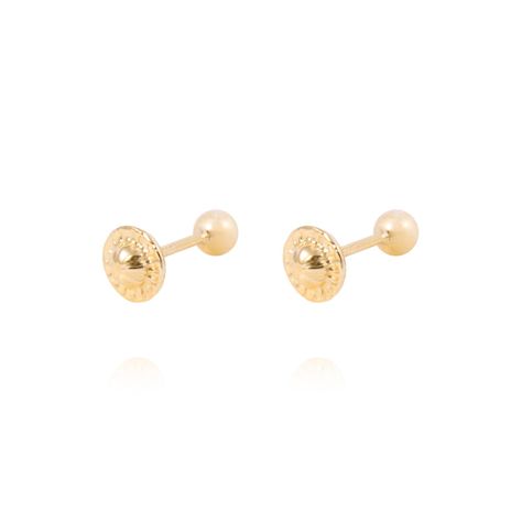 Aros de Oro 9kt Bolita Solida 3mm-2