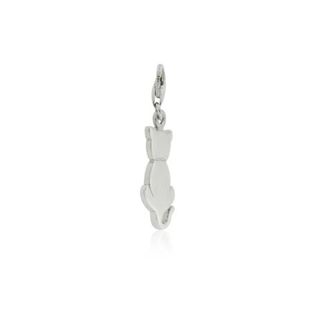 Colgante de Plata Esterlina 925 Gato Liso-0