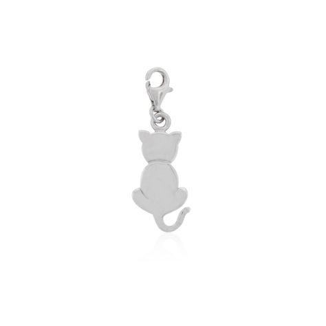 Colgante de Plata Esterlina 925 Gato Liso-1