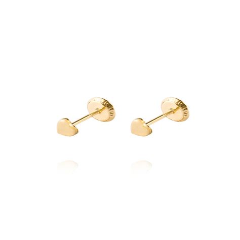 Aros Oro Amarillo 18kt Modelo Corazón Pequeño Liso-0