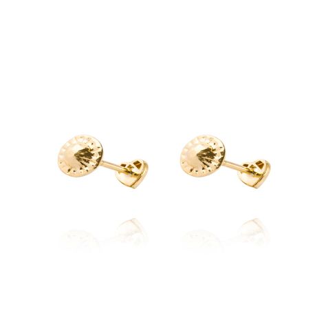 Aros Oro Amarillo 18kt Modelo Corazón Pequeño Liso-2