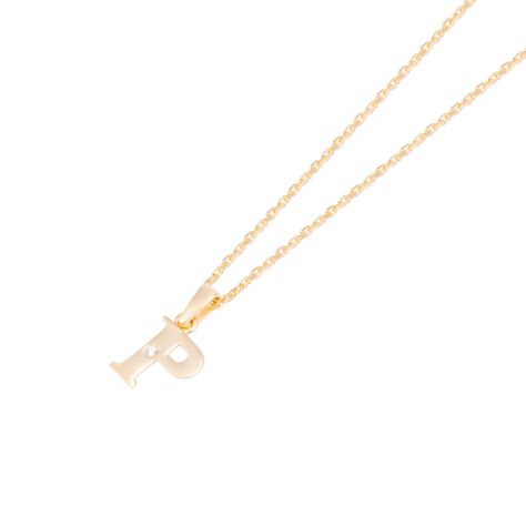 Colgante de Oro de 18kt Circonitas letra P-1