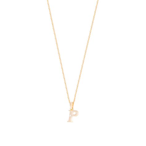 Colgante de Oro de 18kt Circonitas letra P-2