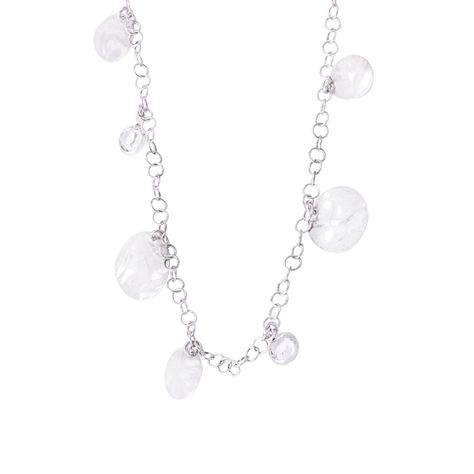 Collar de Plata Esterlina 925 Circonita y Medallones Colgantes-1