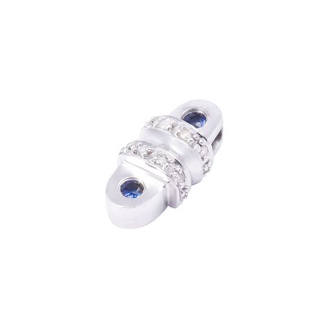 Colgante Oro Blanco 18kt Diseño Zafiros 12x0,75 Pts-0