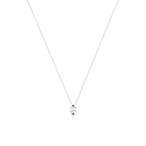 Colgante Oro Blanco 18kt Diseño Zafiros 12x0,75 Pts-2