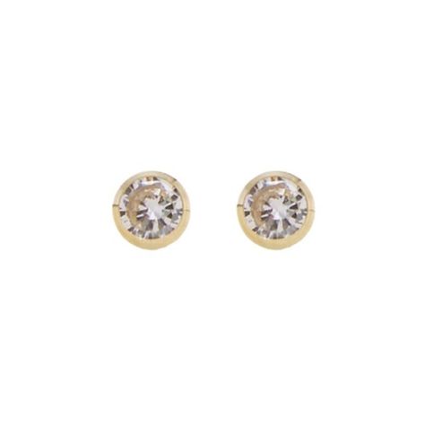 Aros de Oro 14kt Circon Punto-1