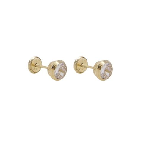 Aros de Oro 14kt Circon Punto-0