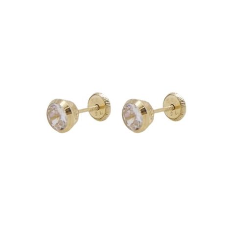 Aros de Oro 14kt Circon Punto-2