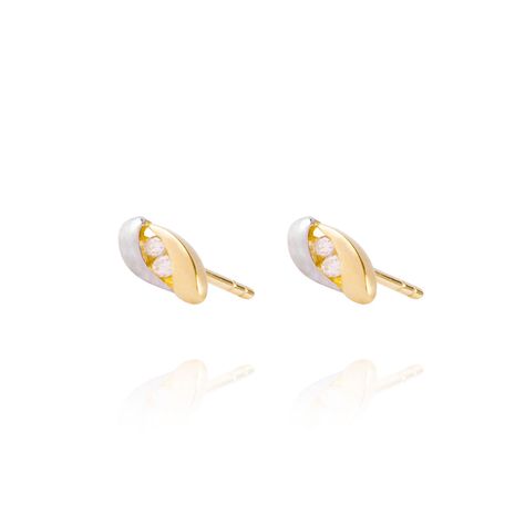 Aros de Oro 18kt Bicolor 2 Circones-1