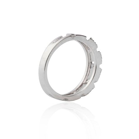 Anillo Oro Blanco 18Kt Diamantes-1