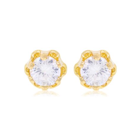 Aros de Oro 18kt Circonita de 3mm con Seis grifas-2