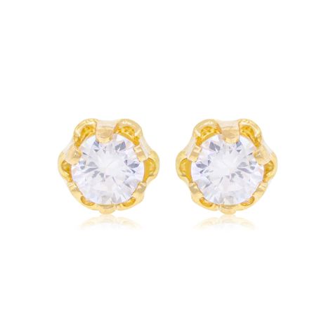 Aros de Oro 18kt Circonita de 3mm con Seis grifas-0