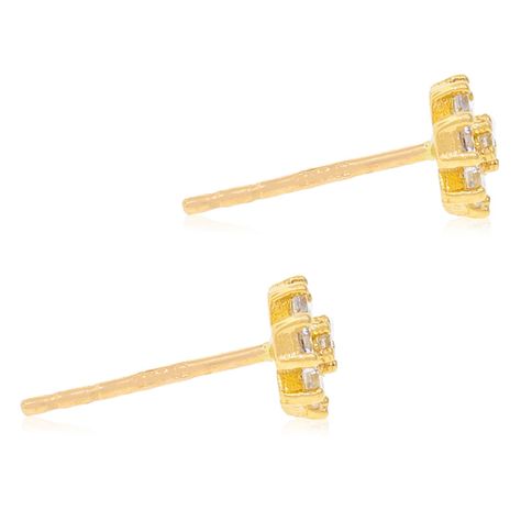 Aros de Oro 18kt Flor Cuadrada-1