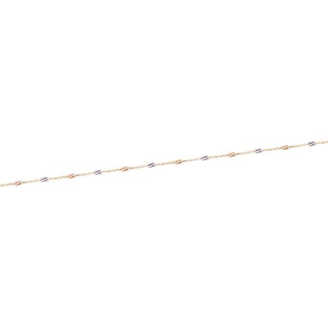 Tobillera Oro Amarillo 18kt Eslabones Tricolor-0