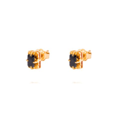 Aros Oro Amarillo 18kt Onix 4,5 mm-1