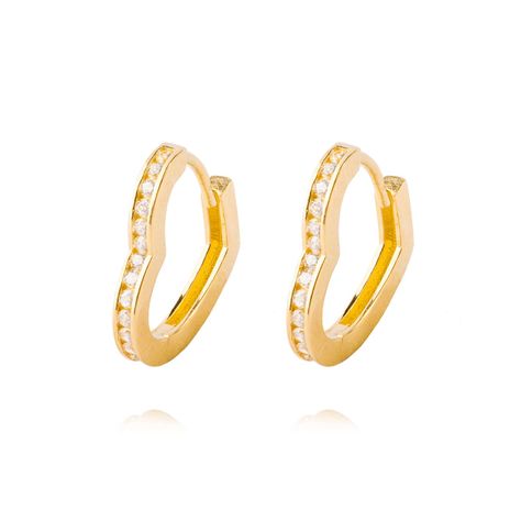 Aros Oro Amarillo 18kt Modelo Corazones Lisos Medianos-0