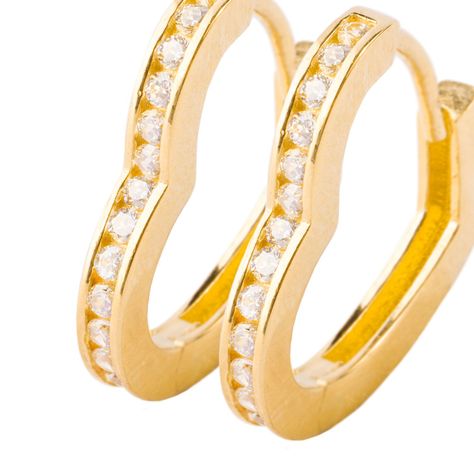 Aros Oro Amarillo 18kt Modelo Corazones Lisos Medianos-1