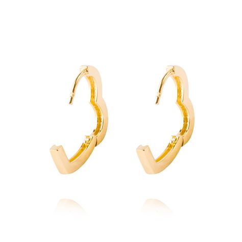 Aros Oro Amarillo 18kt Modelo Corazones Lisos Medianos-2