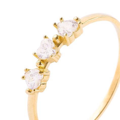 Anillos de Oro 18kt Modelo Corazón Circón-1