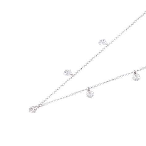 Collar de Plata Esterlina 925 Flores 15-0