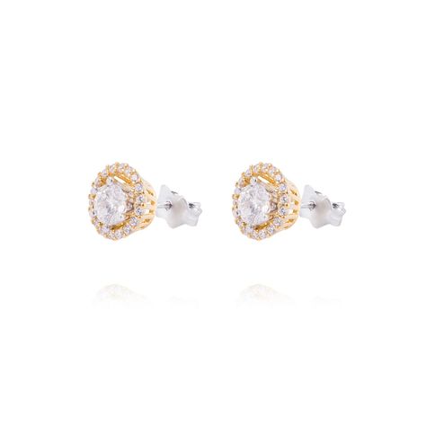 Aros de Oro 18 kt Circón Modelo ronda-0