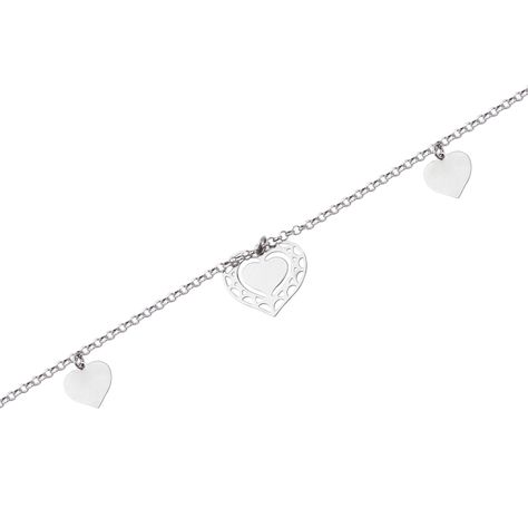 Pulsera de Plata Esterlina 925 Trio Corazones-1