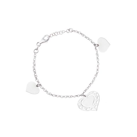 Pulsera de Plata Esterlina 925 Trio Corazones-2