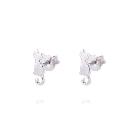 Aros de Plata Esterlina 925 Gatito-0
