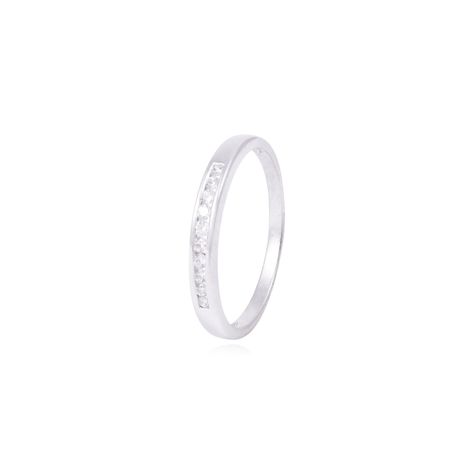Anillo de Oro Blanco 18kt Riel con Diamantes 10Pts-0