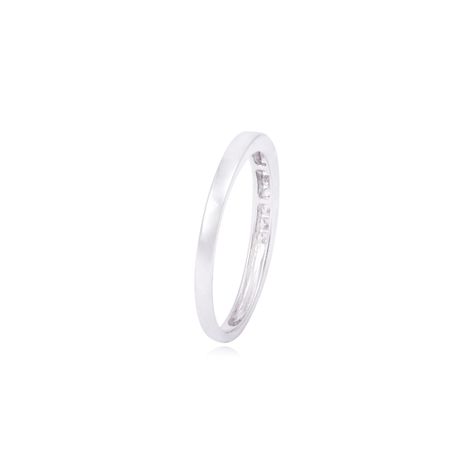 Anillo de Oro Blanco 18kt Riel con Diamantes 10Pts-2