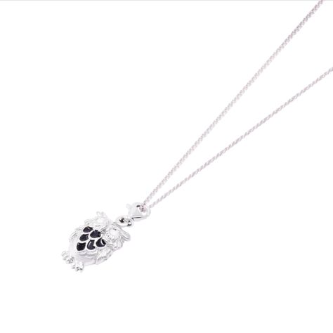 Colgante de Plata Esterlina 925 Buho Negro-2