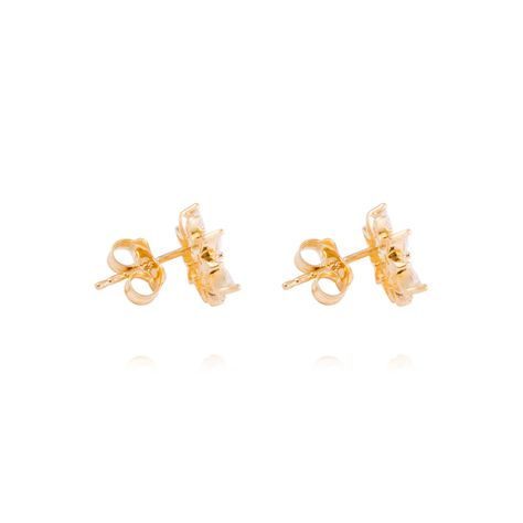 Aros de Oro 18kt Flor Radiante Circón-2