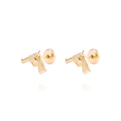 Aros de Oro de 18kt Modelo Pistolitas-0