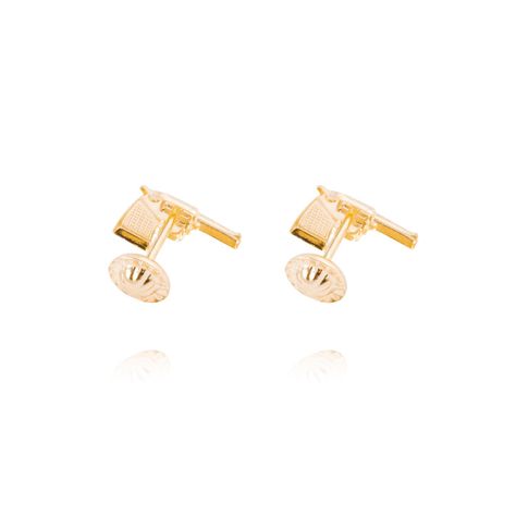Aros de Oro de 18kt Modelo Pistolitas-2