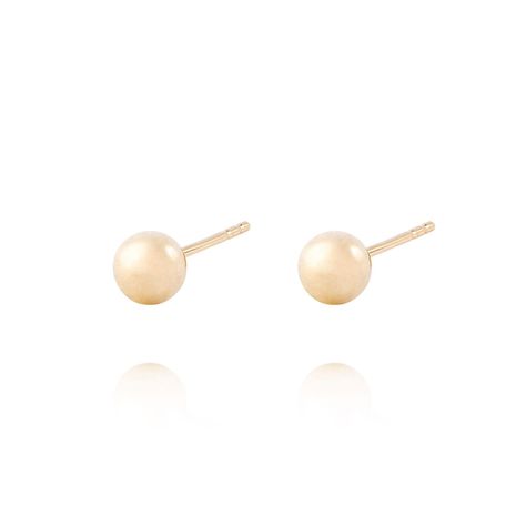 Aros de Oro 18kt bola 5,0mm Tornillo Mariposa-0