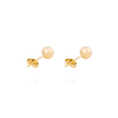 Aros de Oro 18kt bola 5,0mm Tornillo Mariposa-2