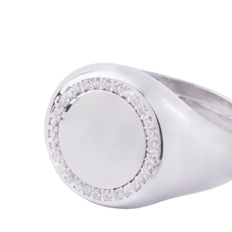 Anillo de Plata Esterlina 925 Sello Riel Redondo-1