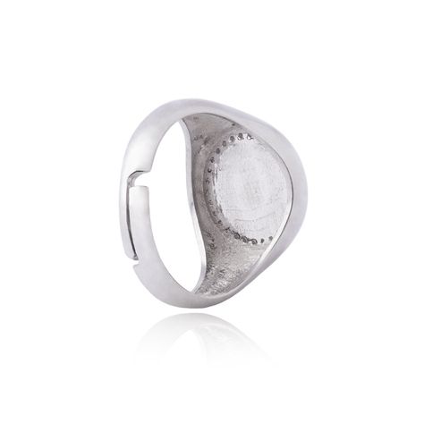 Anillo de Plata Esterlina 925 Sello Riel Redondo-2