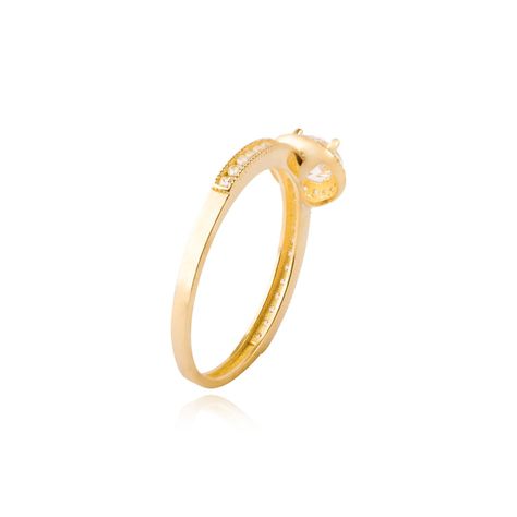 Anillos de oro 18kt Modelo Solitario cubierto de Circones-1
