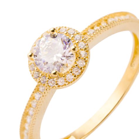 Anillos de oro 18kt Modelo Solitario cubierto de Circones-2