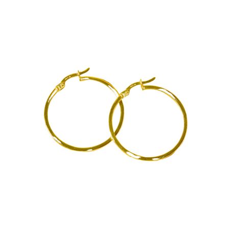 Aros de Oro 18kt Argollas Tubular en 26mm-0