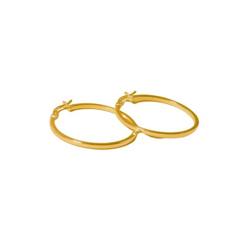 Aros de Oro 18kt Argollas Tubular en 26mm-1