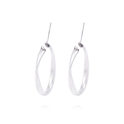 Aros de Plata Esterlina 925 Ovalado Torcido-2
