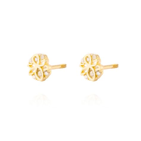 Aros de Oro 18kt Tipo Copo de Nieve-0