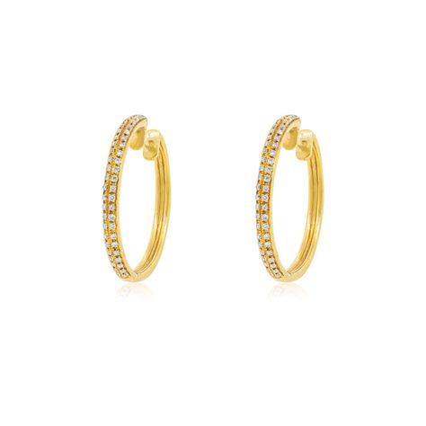 Aros de Oro 18kt Diamantes Doble riel, 50ptos-0