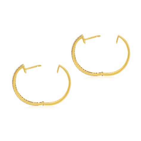 Aros de Oro 18kt Diamantes Doble riel, 50ptos-1