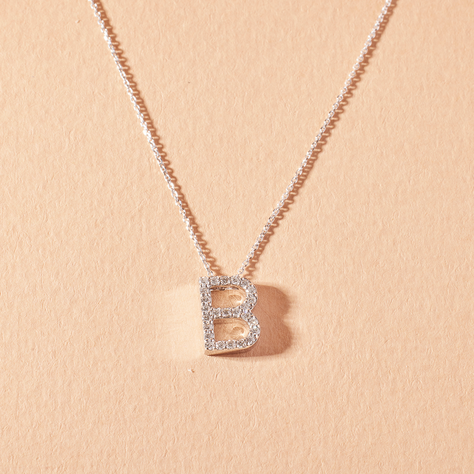 Collar de Oro Blanco 18kt Diamantes 14 Pts  - By Danielle Costantini-0